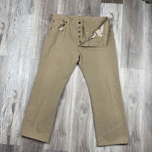 Vintage Levis Jeans Men 38x30 (Fits 38x29) Khaki 501 Button Fly Regular Straight